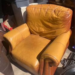 Yellow Leather Recliner Chair 