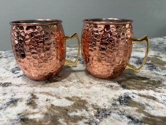 Hammered Copper Moscow Mule Mugs Set of 2