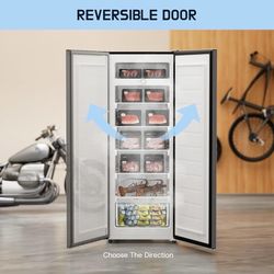 Upstreman 7.0 Cu.Ft Upright Freezer, Large Capacity Stand Up Black Freezer  Product Dimensions 22.8"D x 21.3"W x 56"H Brand Upstreman Capacity 7 cubic