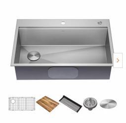 Kraus loften pro workstation kitchen sink kit