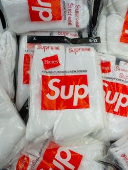 white supreme socks