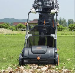 Push Lawn Sweeper 21" Leaf & Grass Collector 3.5 cu. ft. Hopper Bag
