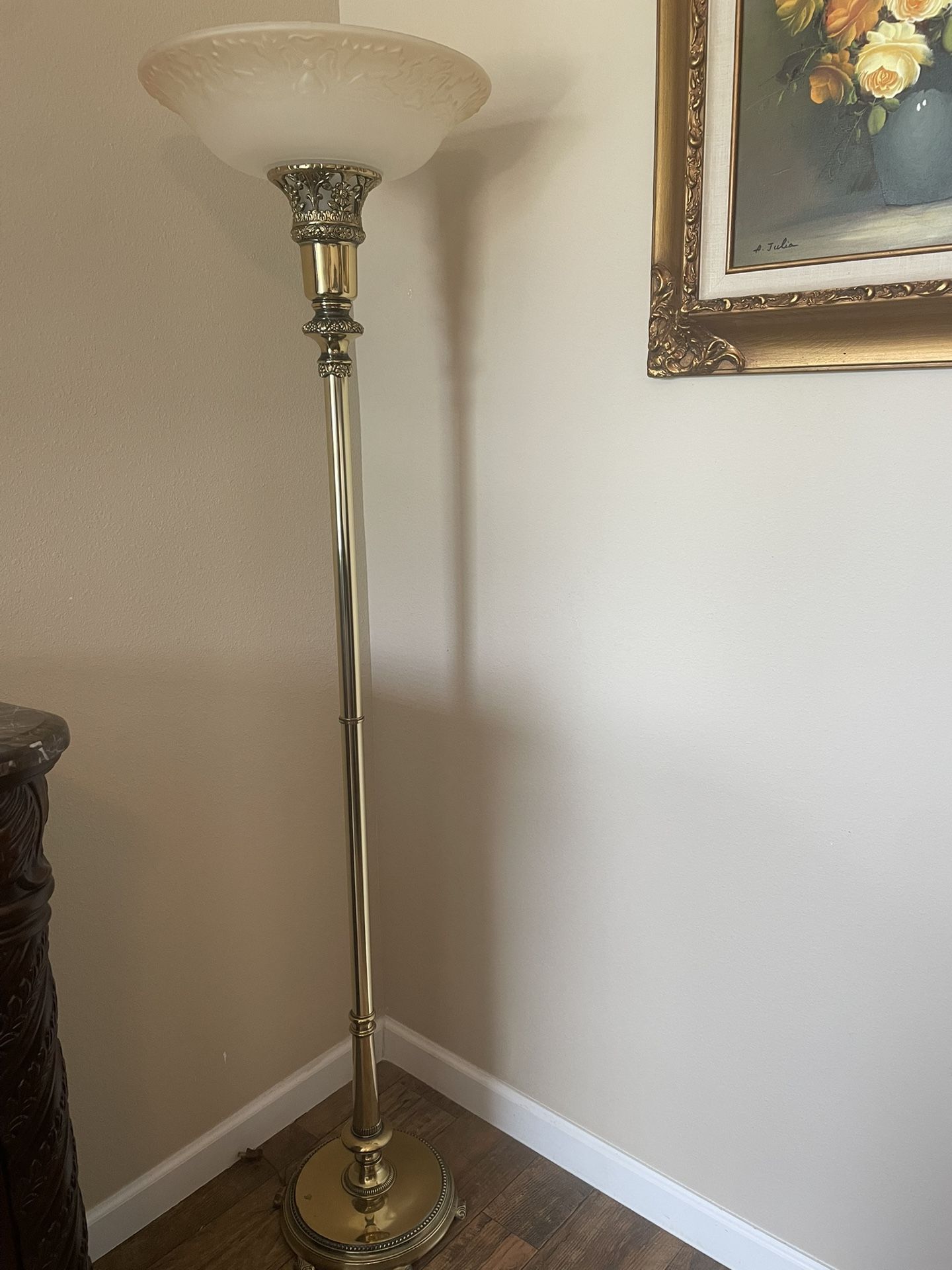 🪔Vintage Quoizel Brass Floor Lamp – For Repair or Parts