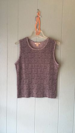 Plisse’ Sleeveless Top Brown/Black &Cream  Print  Large