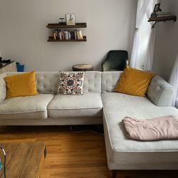 POLY and BARK Essex Sectional, Right-Facing Sofa - Soho Grey