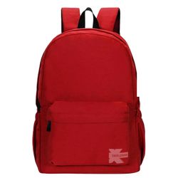 Classic School Backpack High Quality Lightweight Student Bookbag Travel Bag Daypack with Dual Side Pockets- Red