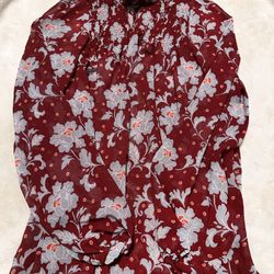 a.n.a. Women Blouse | Medium | Long Sleeve | See Through 