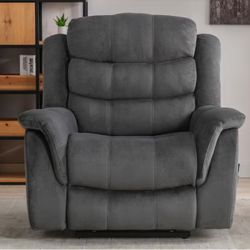41 in. W Grey Oversized Microfiber Power Lift Recliner with 8-Point Massage and Heating Assistance Recliner w/Dual Motor