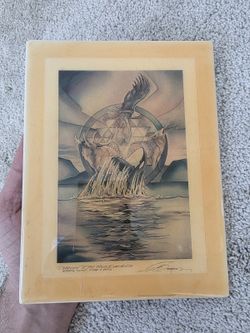 Jody Bergsma Doorway to the Four Elements Sandstone Art Plaque Signed Vintage