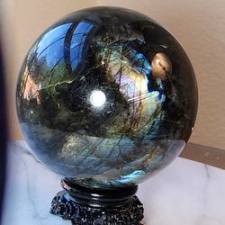 3 Lb (1352g) Labradorite Sphere Quart Crystal 