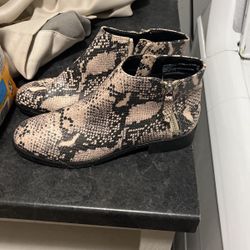 Snake Print Ankle Boots