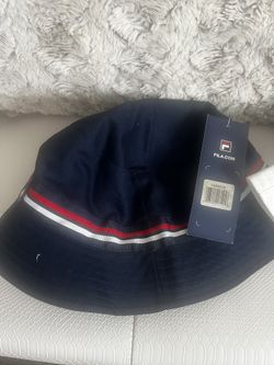FILA Bucket Hat Classic Red White Stripe Navy & White Cotton Streetwear Sun Hat New