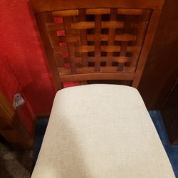 Beautiful  Wood Chair   With Basket weave. (Pub Height) 