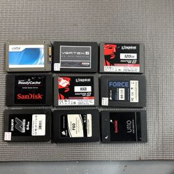 Laptop SATA SSD Drives (3) 120GB (5) 60GB (1) 32Gb $45 All