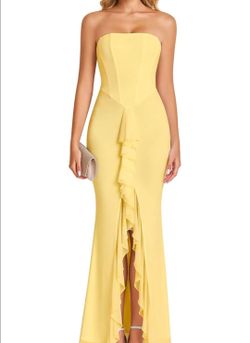 Tube Top Corset Ruffle Long Formal Wedding Guest Cocktail Dress