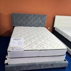 NEW BED FRAME QUEEN SIZE WITH MATTRESS AND BOX SPRING 