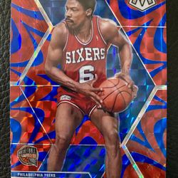 Julius Erving 2019-20 Panini Mosaic Basketball #288 RED/BLUE PRIZM HALL OF FAME INSERT! 76ers! 