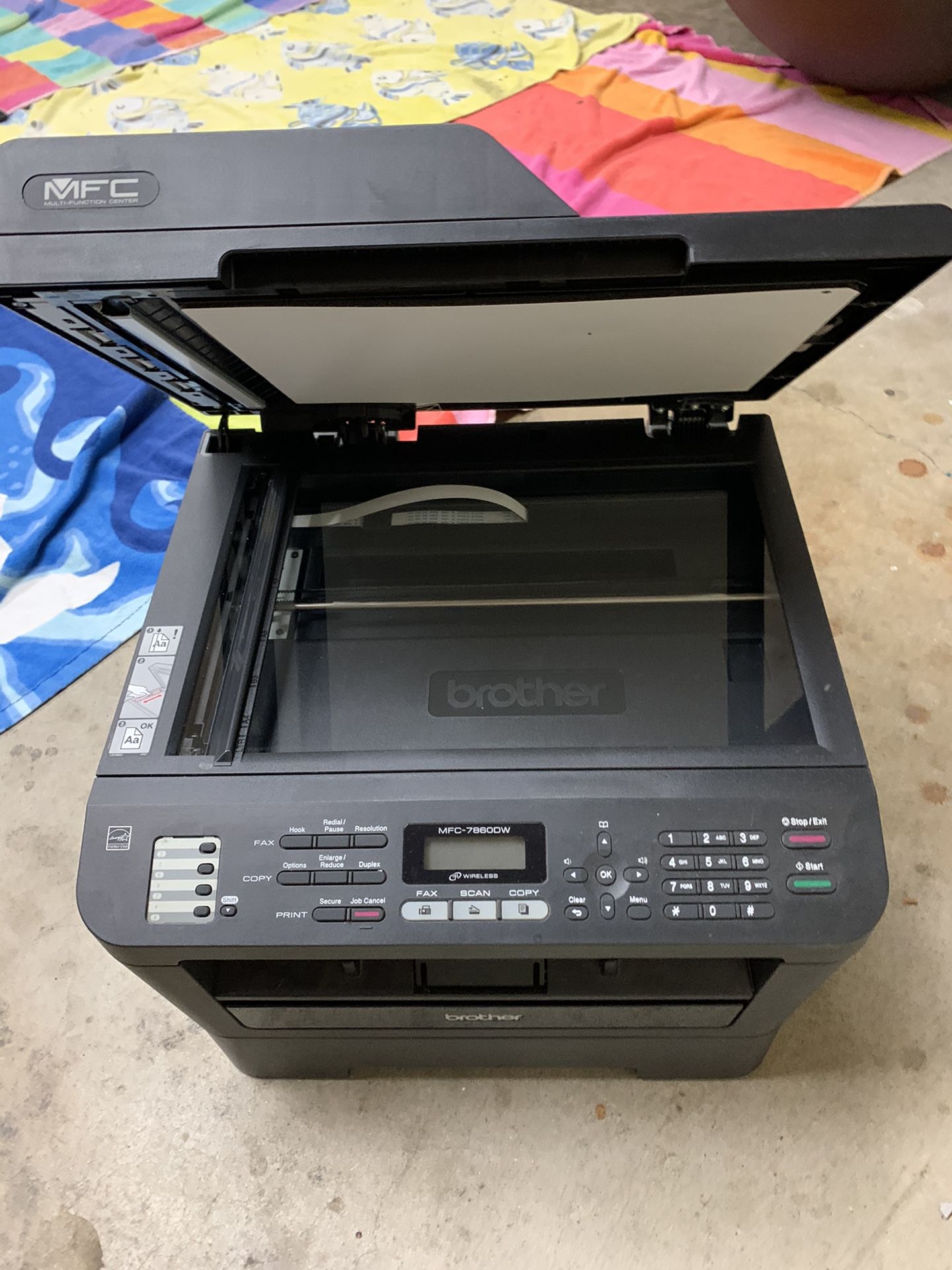Wifi Black and White Laser Printer, Scanner, & Fax Brother mfc7860dw