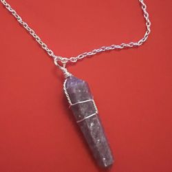 Lepidolite Wired Wrapped Necklace