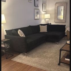 Beautiful Midnight Black Sectional, $850 OBO
