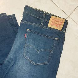 Mens Levis Strauss S51 Straight Jeans Size 40/32 dark blue