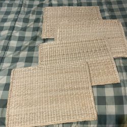 4 Straw Placemats 18x13 Nonsmoking Home 