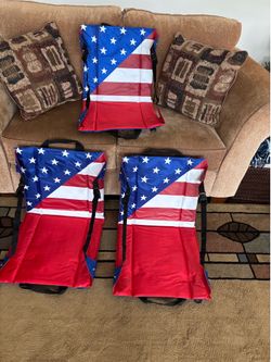 American Flag Stadium Seats (set of 3)