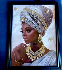 **SALE 20% OFF** Rhinestone Portrait Canvas Art