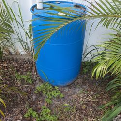 Blue Rain Barrel 55 Gallon Drum 