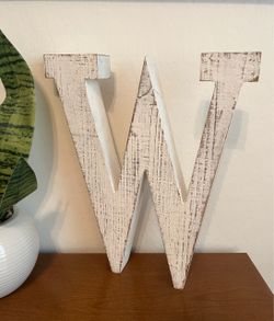 Rustic Distressed Wood Letter W