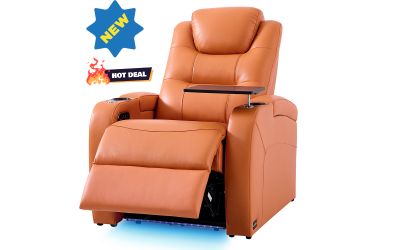 Recliner Sofa ā Leather - Orange