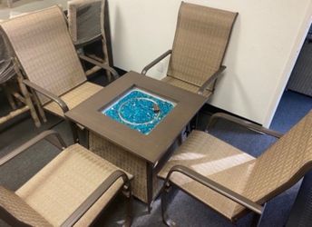 Brand new patio set Fire pit propane