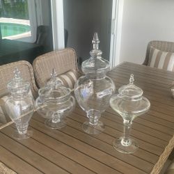Decorative Glass Pedestal Jars