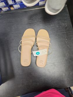 A New Day Clear Strap Slide Sandals Size 8