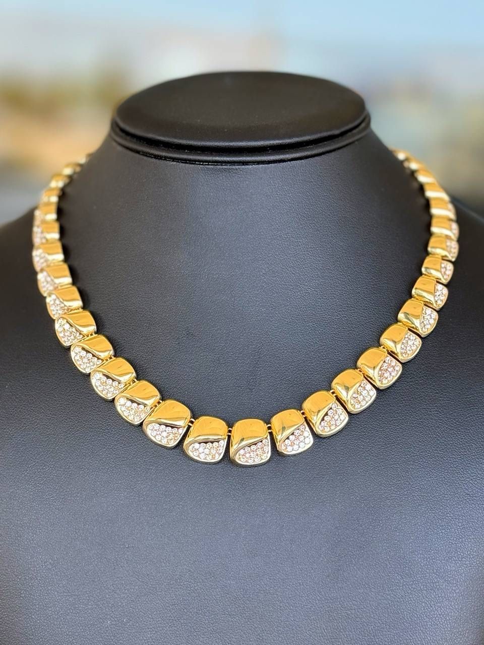 18k solid yellow gold 12CTW diamond Squire links 18β Necklace chain