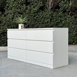 Modern Farmhouse IKEA Malm 6-Drawer White Dresser Chest of Drawers 