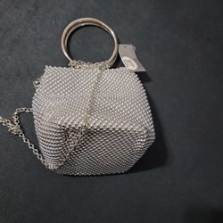 Jessica McClintock Womens Gwen Ball Mesh Ring Wristlet Pouch Clutch