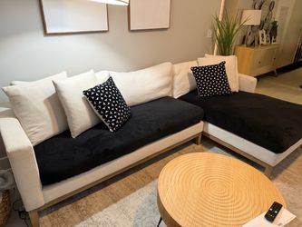 L-Shaped Sectional Sofa with Wood Frame