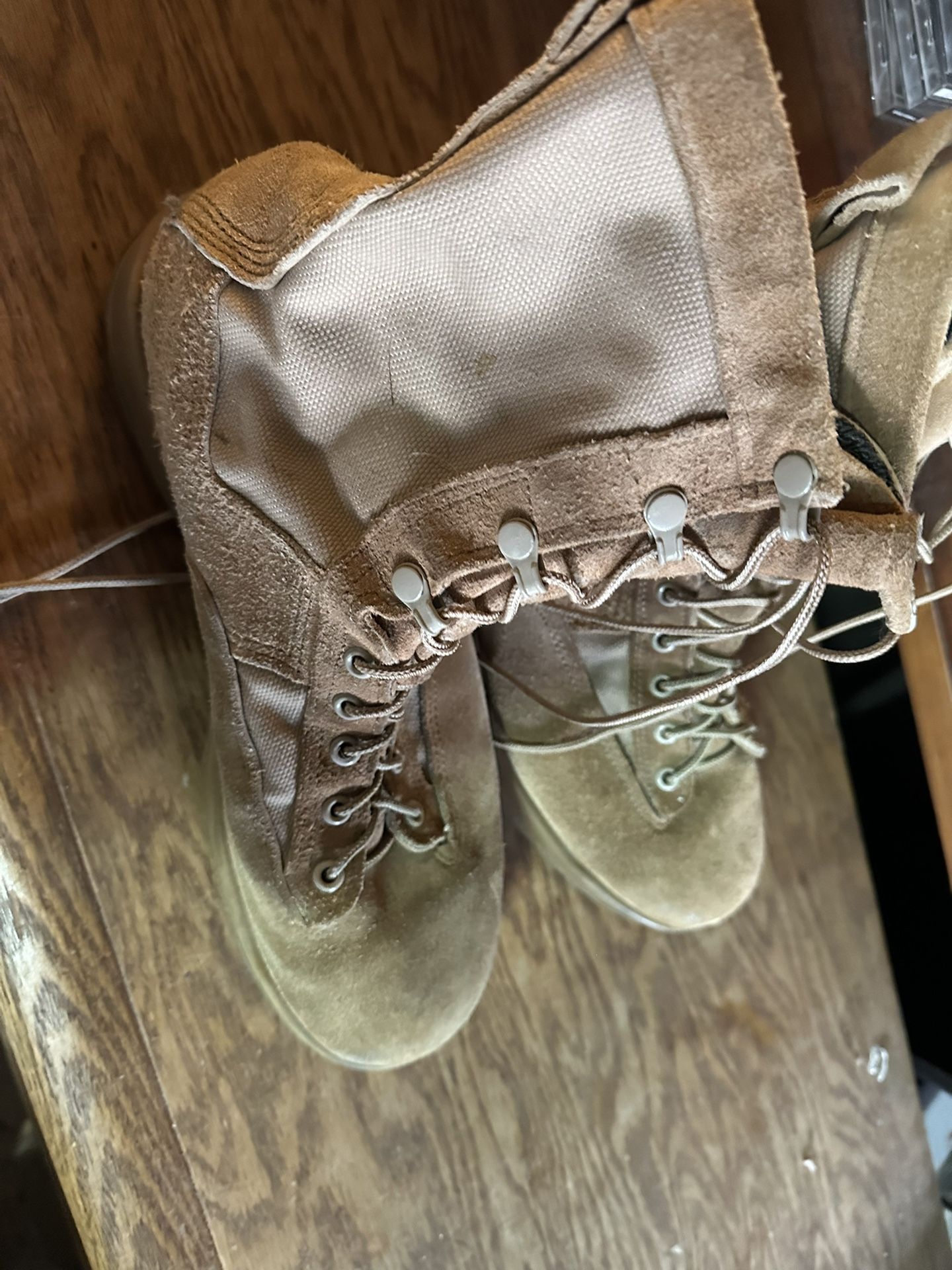 Desert tan work boots