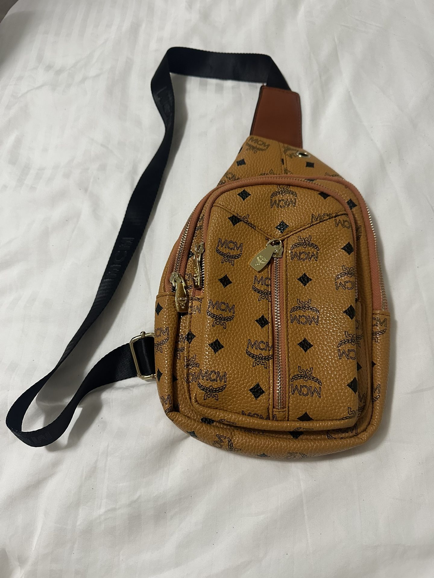 MCM Cognac Visetos Belt Bag like now 