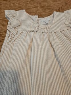 Girls Striped Ruffle Sleeve Two Piece Set