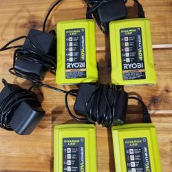 (4) Ryobi 40V standard chargers