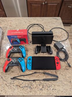 Nintendo Switch OLED Bundle with Dock and Controllers