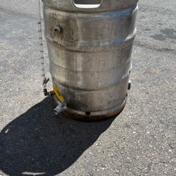 Keg Kettle With 1inch Threaded Port And Port With Ball Valve