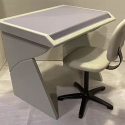American Girl Doll Pleasant Company Computer Desk And Chair VTG Purple Gray