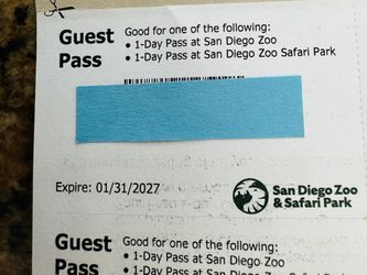 San Diego Zoo Tickets (4ea)