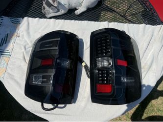 14-18 Chevy Silverado Black LED Tail Lights