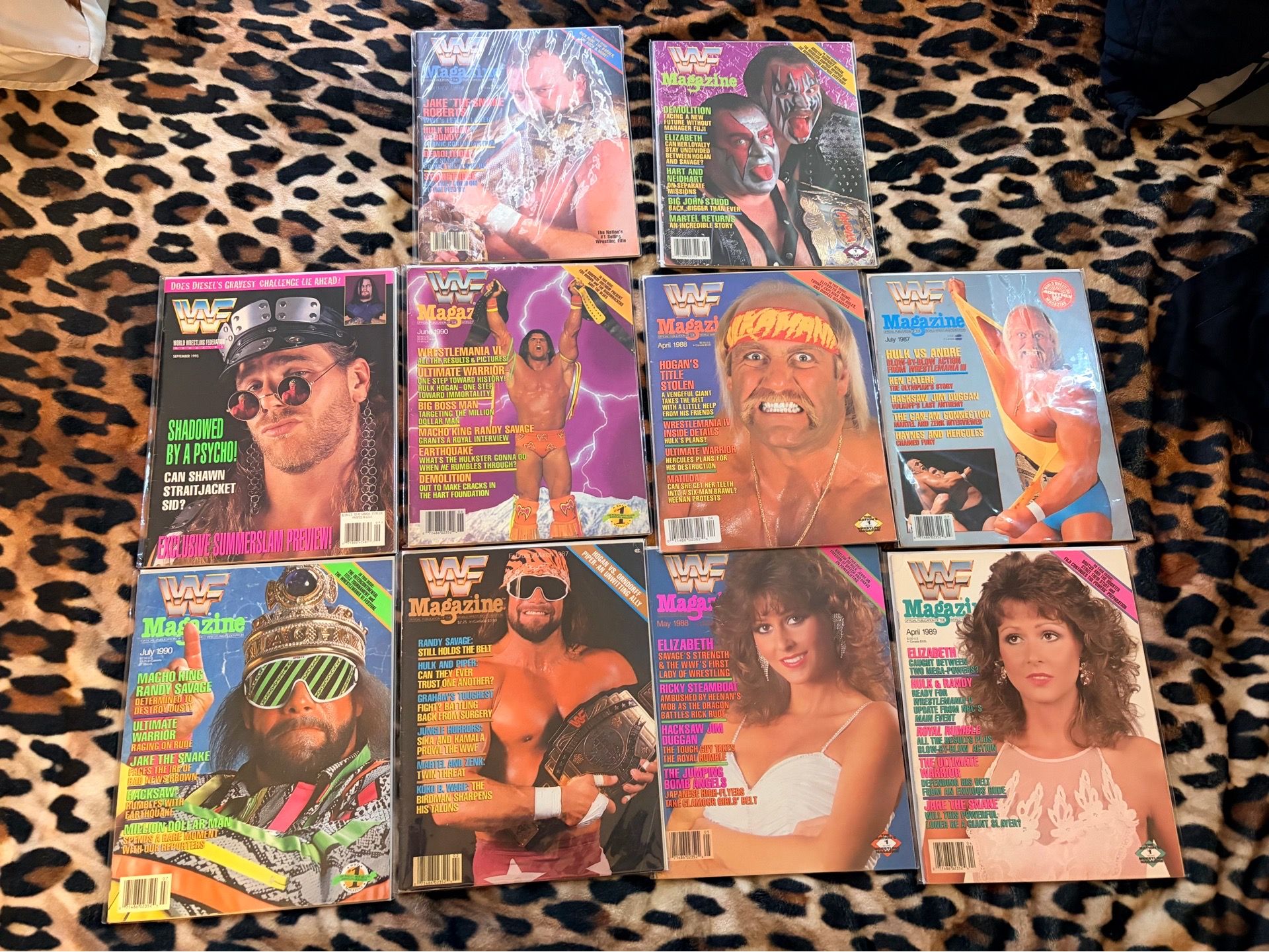 WWF MAGAZINES, from 1987 to 1995, LOT OF 10