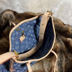 Monogram Luxe Denim Handbag, Large