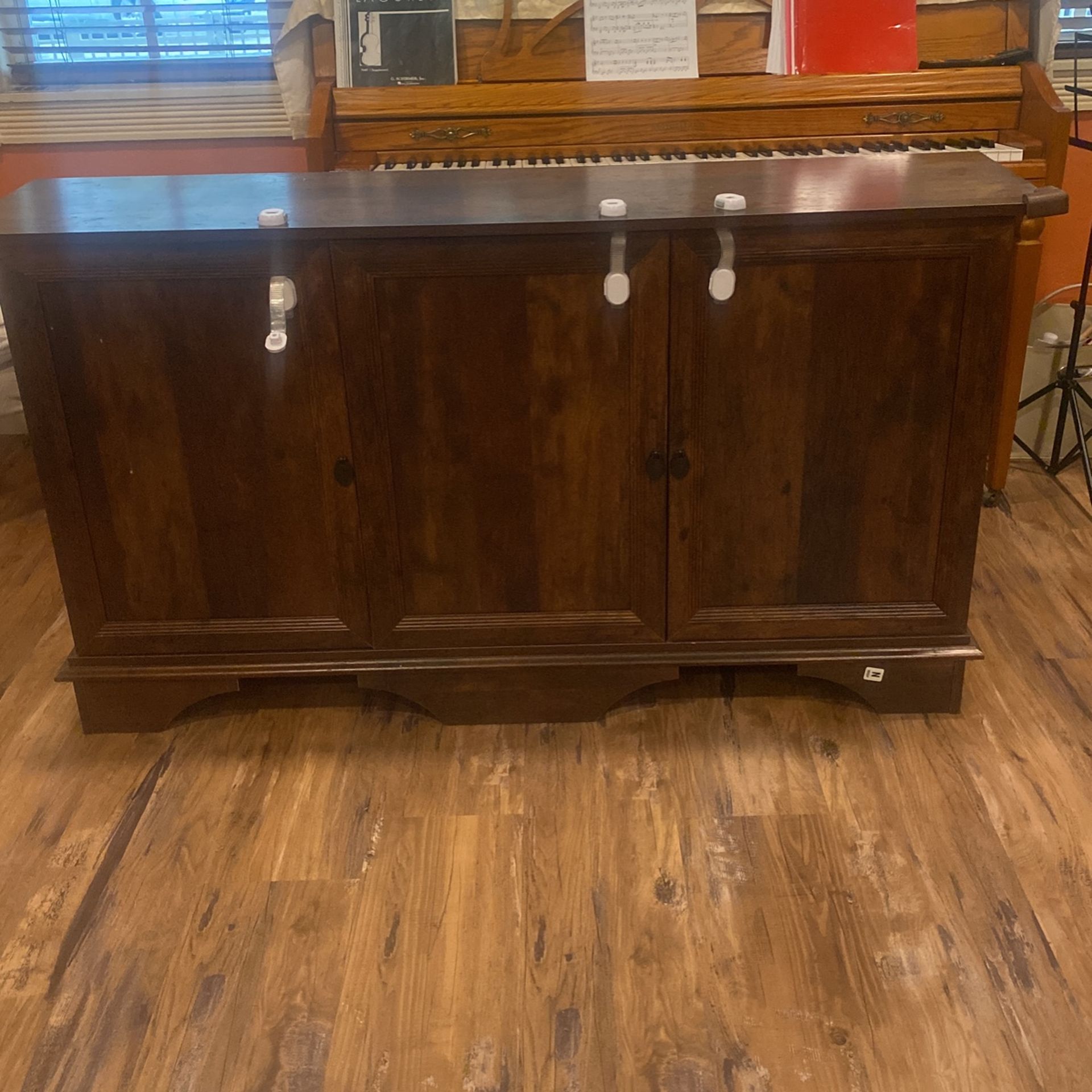 Sauder Viabella Storage Cabinet, Curado Cherry finish